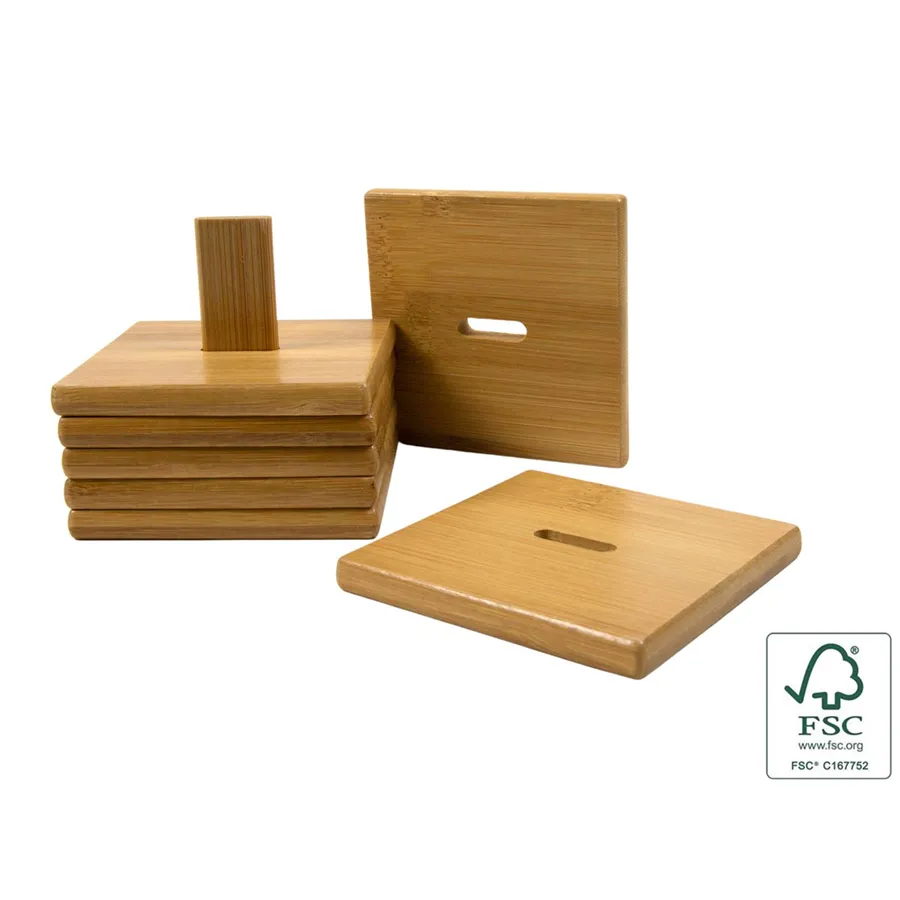 Bamboo coaster, 6 pcs 371444