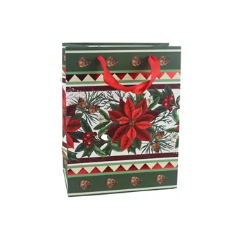 Christmas paper bag poinsettia A0316/1