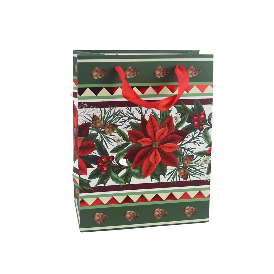 Christmas paper bag poinsettia A0316/1