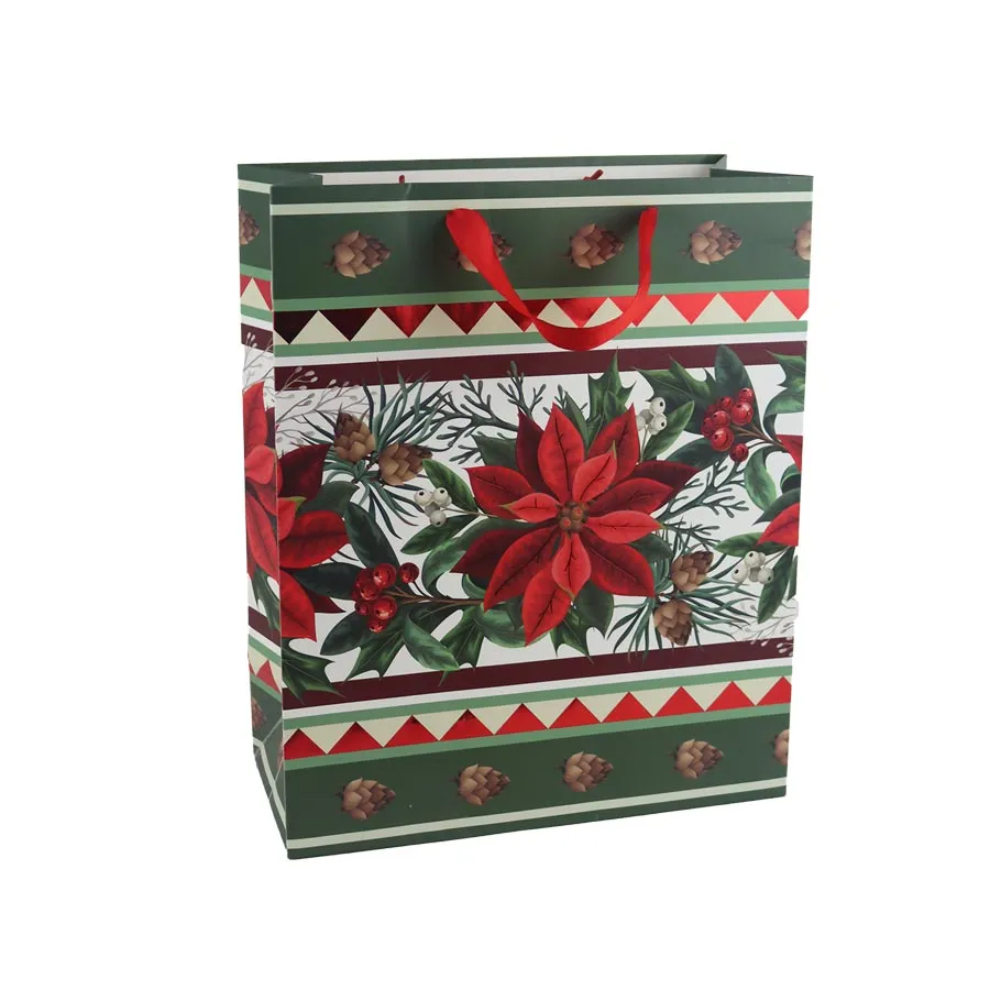 Christmas paper bag poinsettia  A0316/2