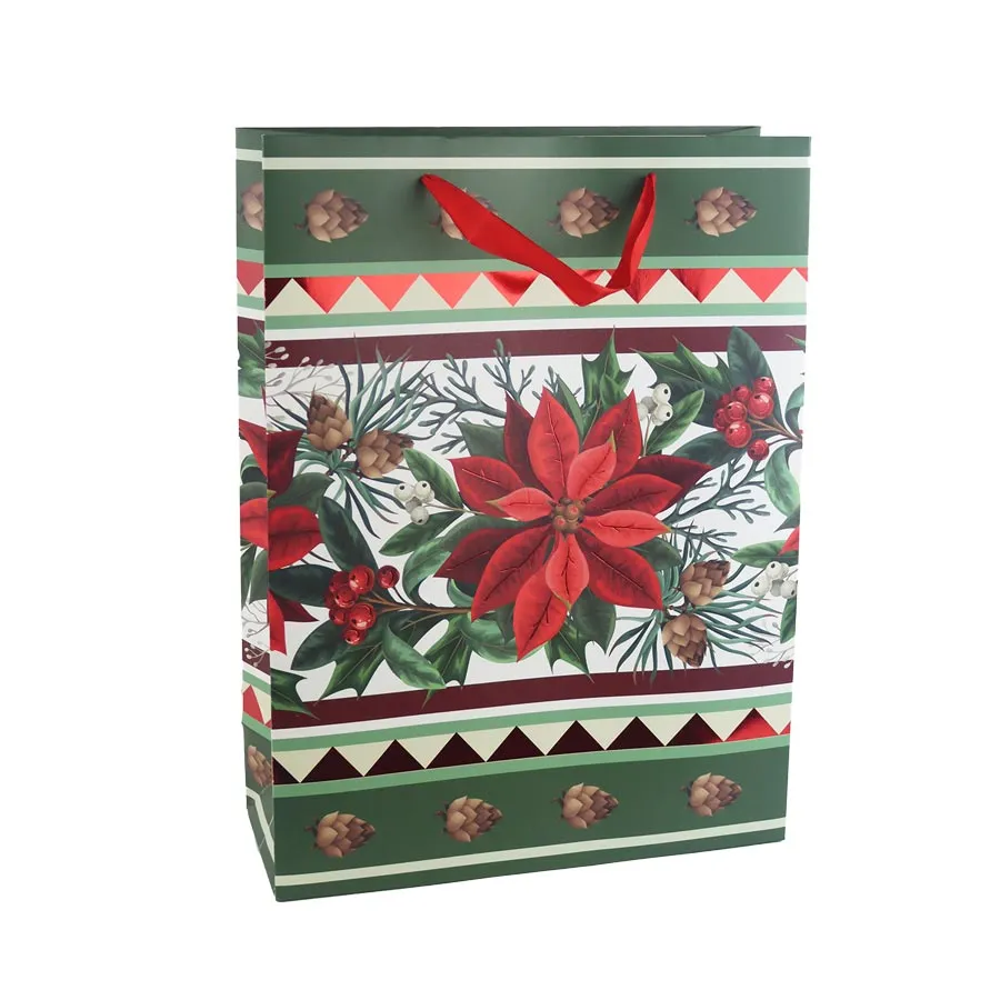 Christmas paper bag poinsettia A0316/3