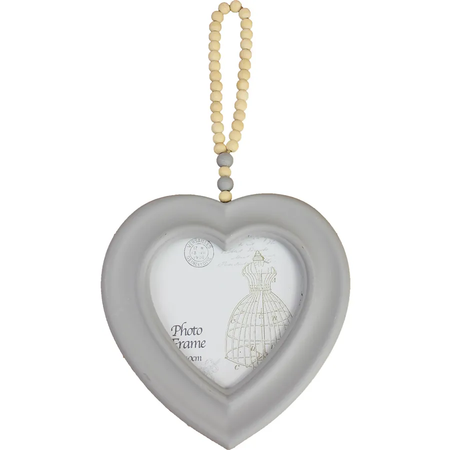 Photo frame heart grey D0762