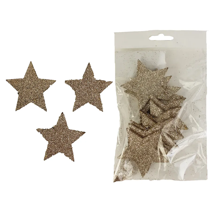 Decorative stars, 12pcs D1308/CH