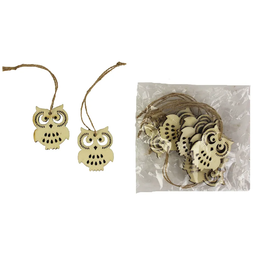 Decorative owls, 10pcs D1406/P