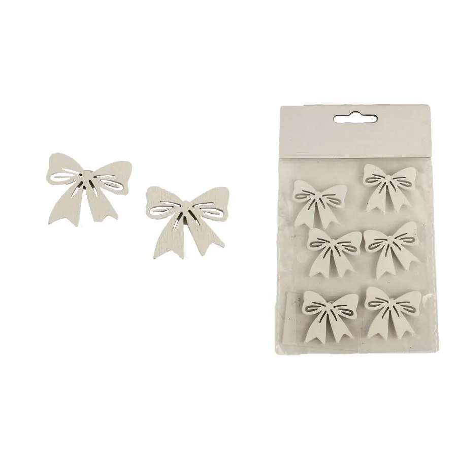 Adhesive bow, 6pcs D3466