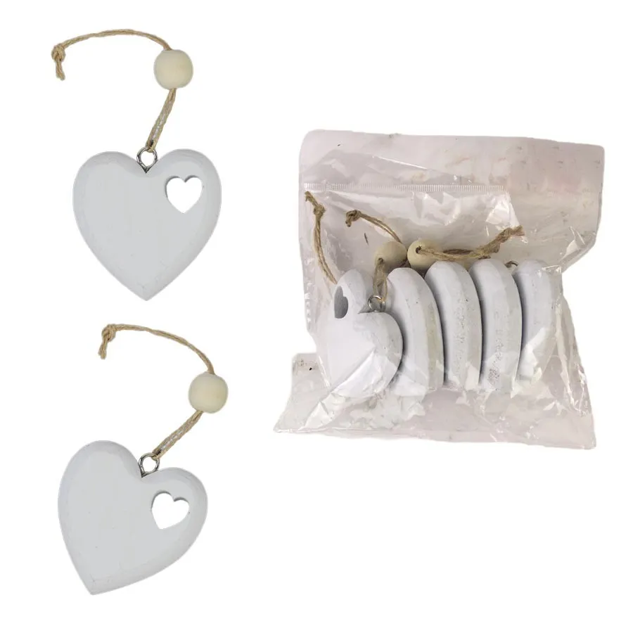 Decoration heart, 5pcs D4072-01