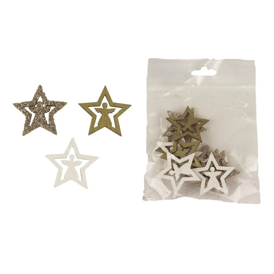 Decorative stars, 12 pcs D4669