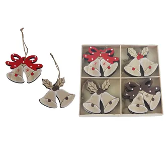 Decoration bells for hanging, 8 pcs D6343