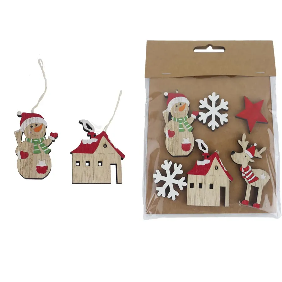 Christmas decorations for hanging, 6 pcs D6355