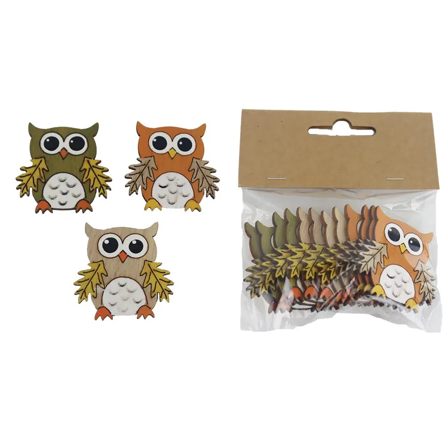 Owl decoration, 12 pcs D6375