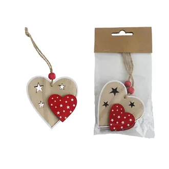 Heart for hanging, 2 pcs D6386