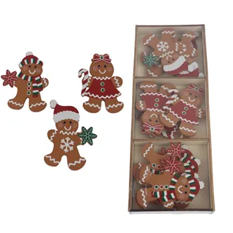 Gingerbread decoration, 9 pcs D6441