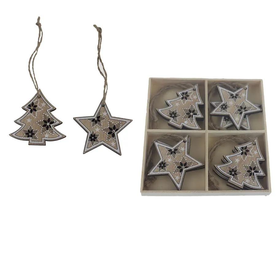 Christmas decorations for hanging mix, 8 pcs D6442