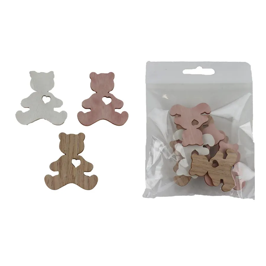 Teddy bear decoration, 12 pcs D6510