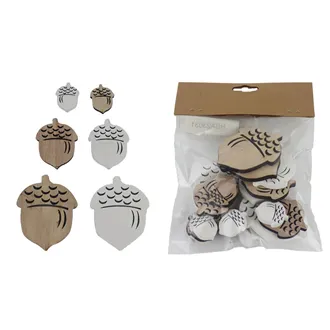 Decoration acorn, 18 pcs D6574