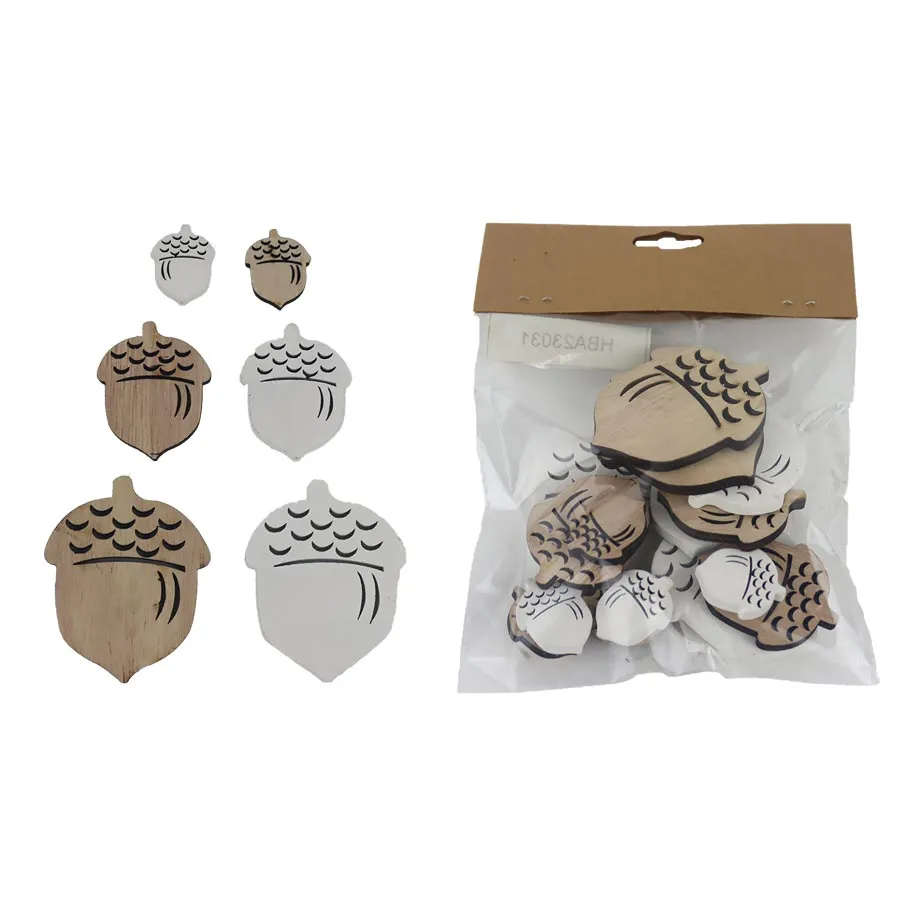 Decoration acorn, 18 pcs D6574