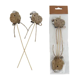 Sheep decoration on stick, 2 pcs D6853