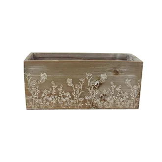 Wooden planter with plastic lining D6896/A