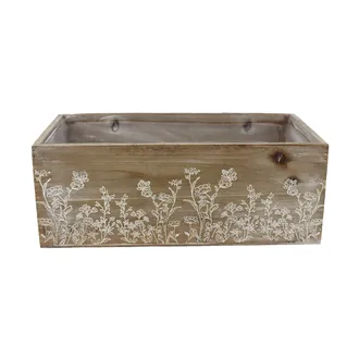 Wooden planter with plastic lining D6896/C