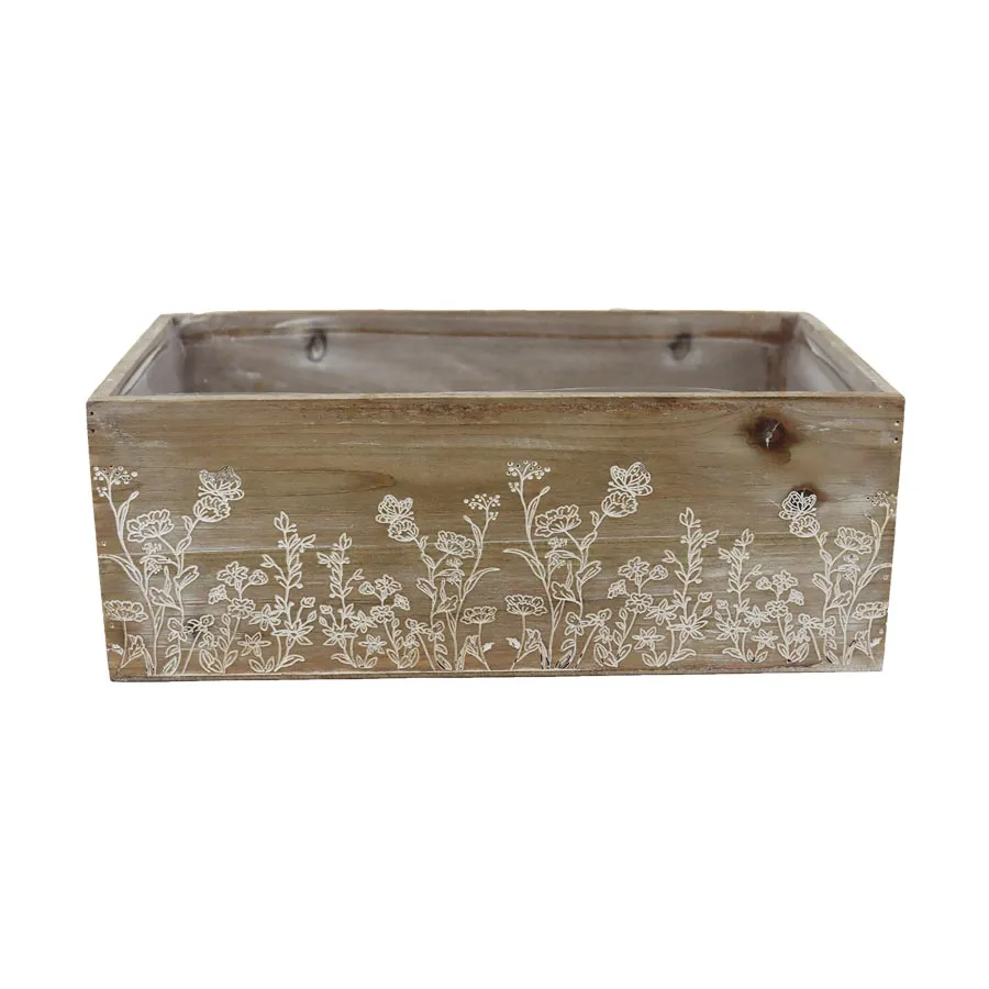 Wooden planter with plastic lining D6896/C