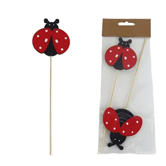 Ladybug on stick, 2 pcs D6937