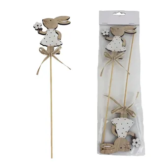 Bunny on stick, 2 pcs D6984