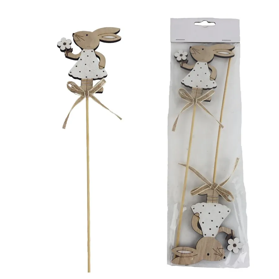 Bunny on stick, 2 pcs D6984