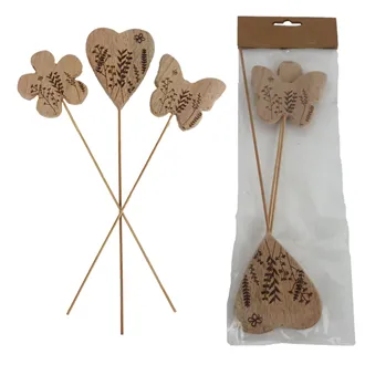 Spring decoration on stick, 3 pcs D7062