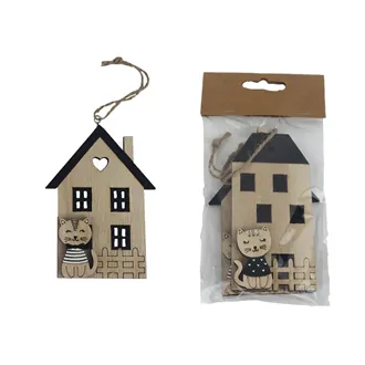 Decorative house for hanging, 2 pcs D7163