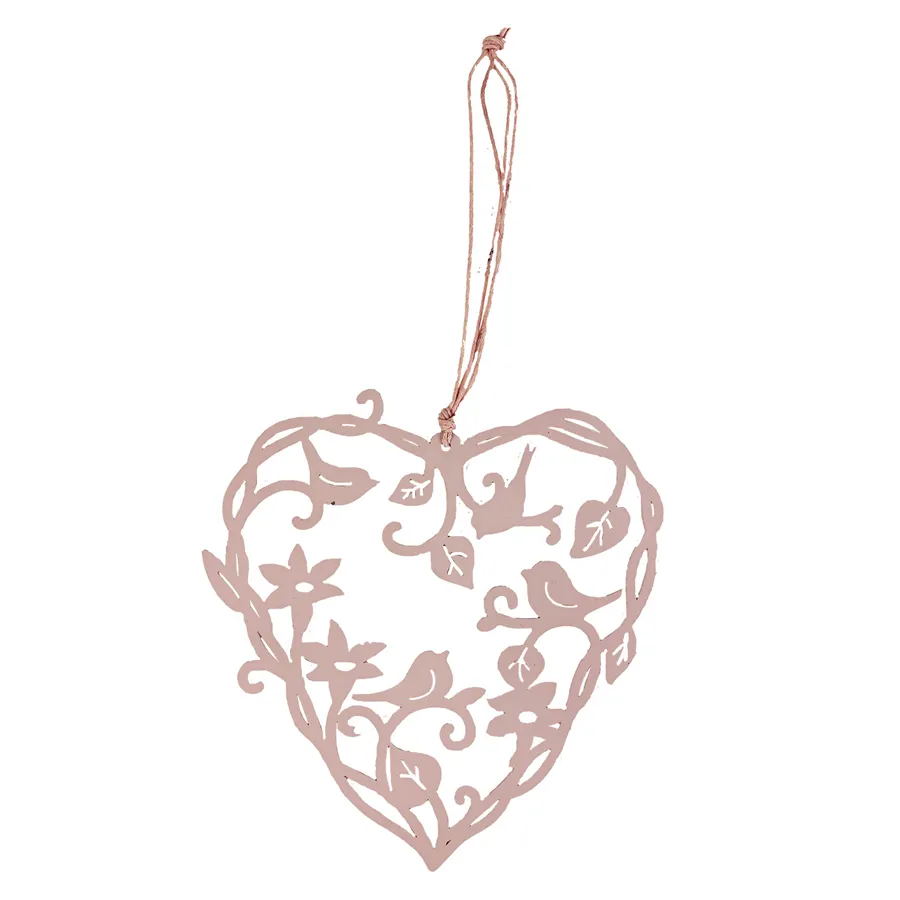 Hanging heart pink K1443-05