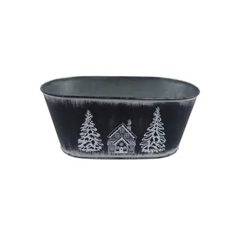 Metal oval flower pot K3750/1