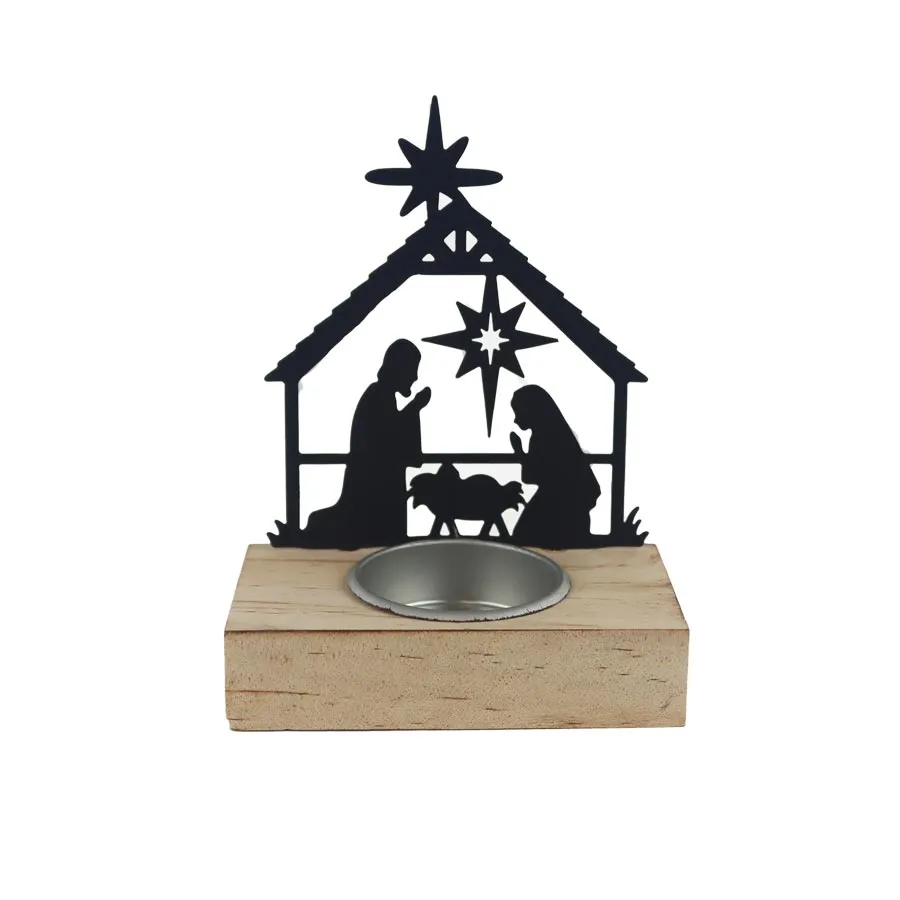 Candelabra for 1 candle with nativity scene K3758