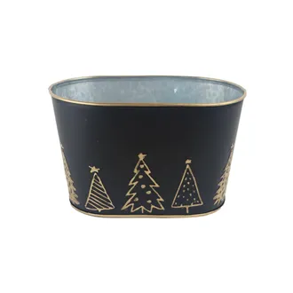 Christmas metal planter oval K3911/1