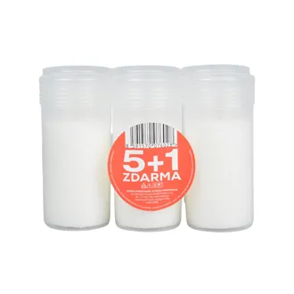 Paraffin candle 5+1 FREE, white 6 x 80g