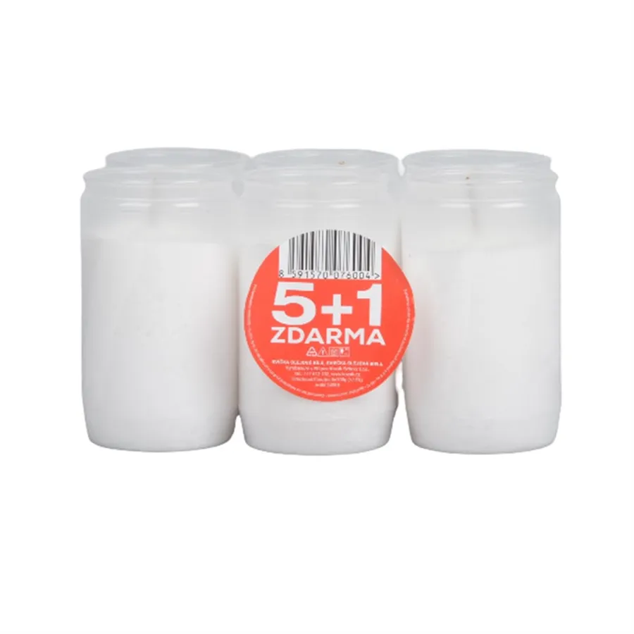 Oil candle 5+1 FREE, white 6 x 100g