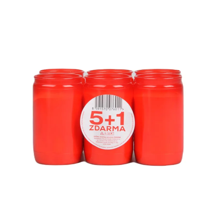 Oil candle 5+1 FREE, red 6 x 100g