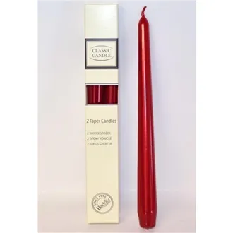 Candle conical metallic burgundy, 2 pcs MB0016-09