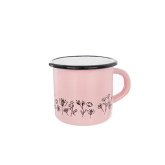 Mug pink enamel MEADOW O0088