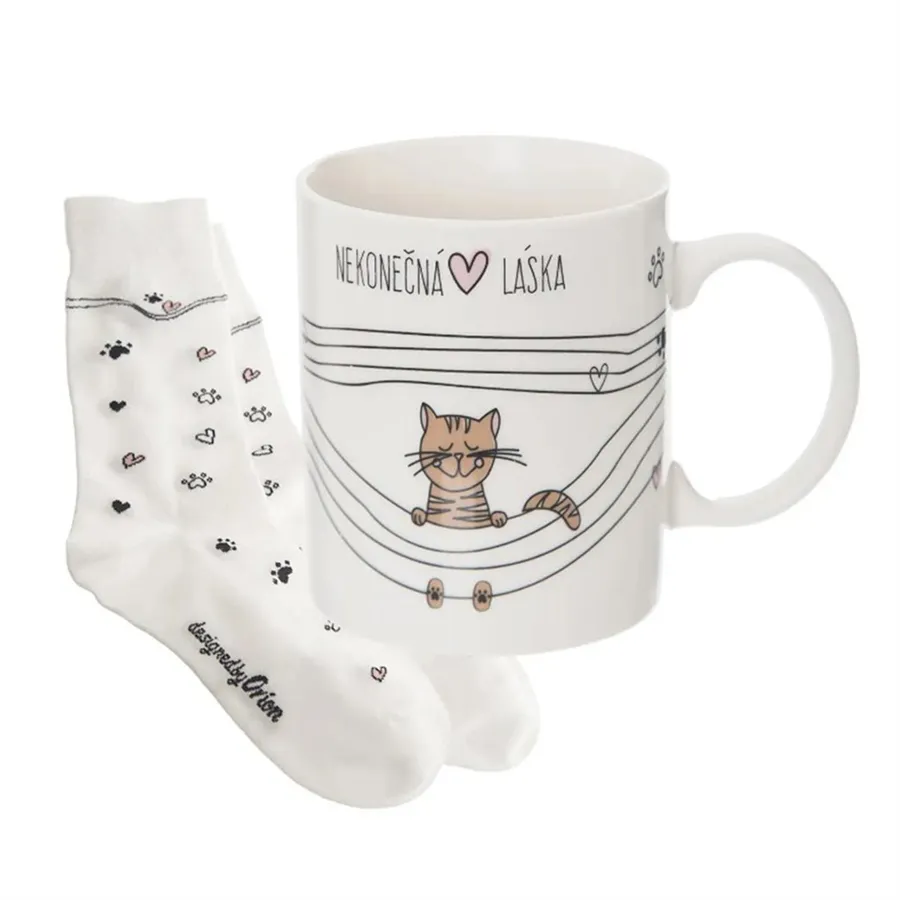 Ceramic cup ENDLESS LOVE 0.35 l + socks CAT