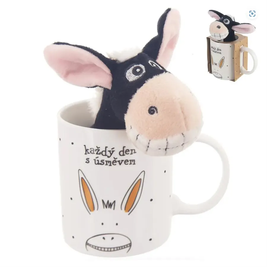 Ceramic mug + toy donkey 0.39 l O0319