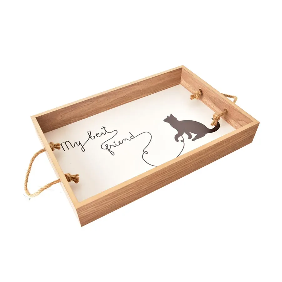 Wood tray LOVELY CAT 38x25x6 cm