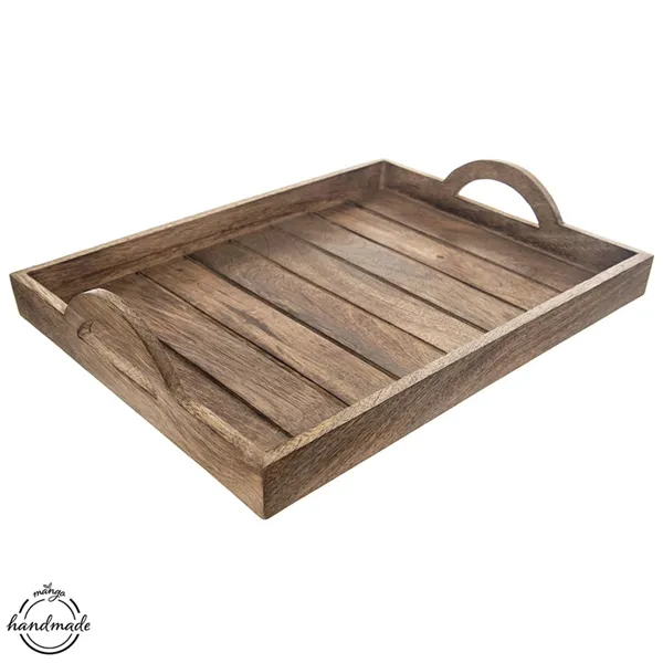 Tray wood MANGO 40.5x30.5 cm large