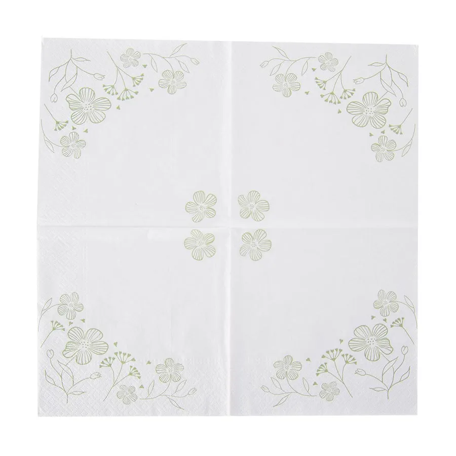 Paper napkin GREENISH 20 pcs 33x33 cm white