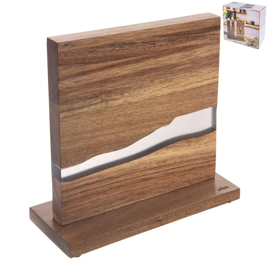 Knife stand acacia/resin double-sided magnetic RIVER