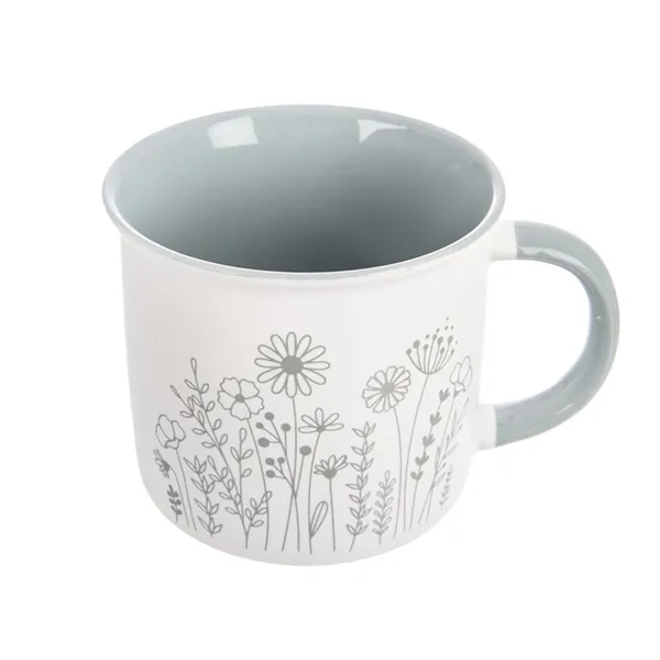 Porcelain mug FLOWER 0,4 l greenish O0482-15