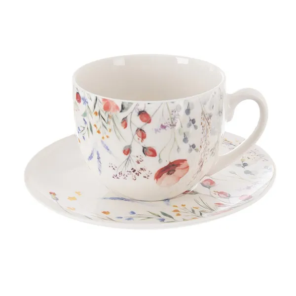 Porcelain mug + saucer POPPY 0,28 l O0487