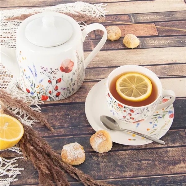 Porcelain mug + saucer POPPY 0,28 l O0487