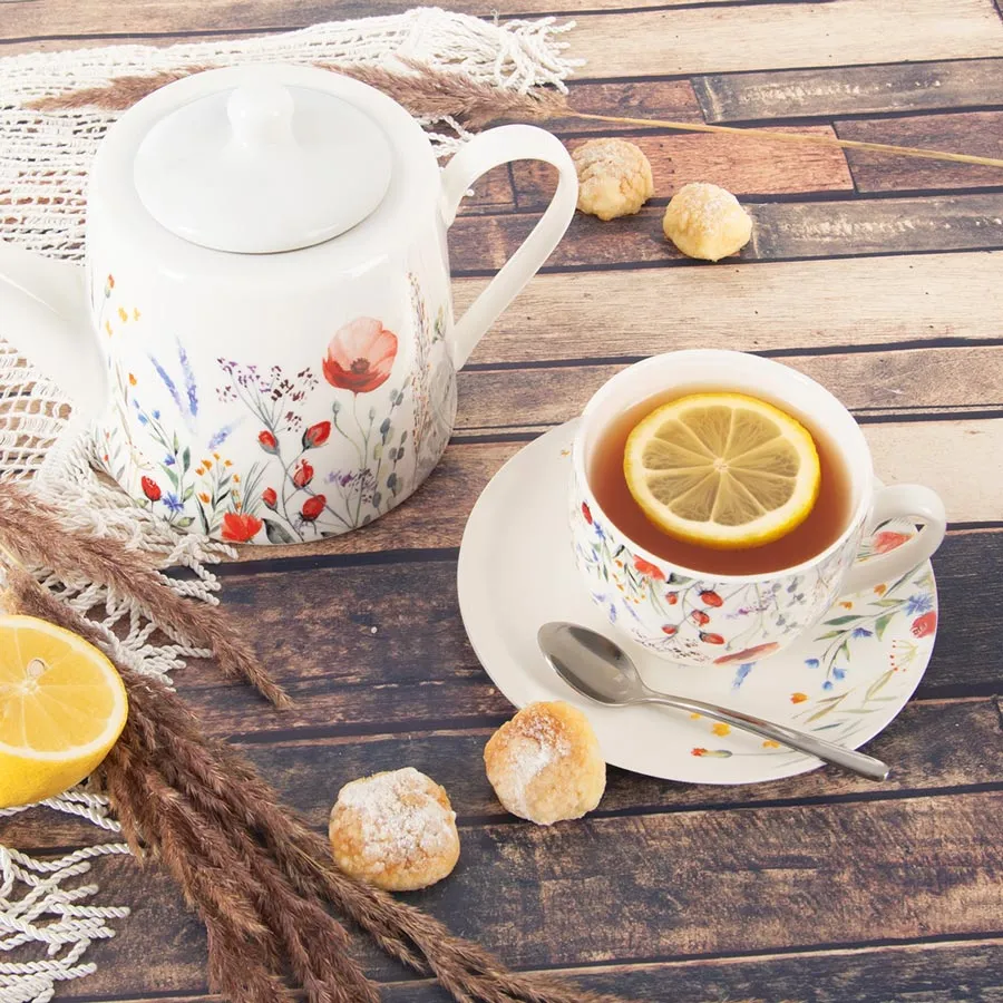 Porcelain mug + saucer POPPY 0,28 l O0487