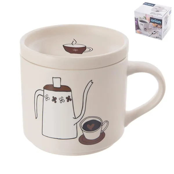 Porcelain mug + lid coffee 0,45 l O0494