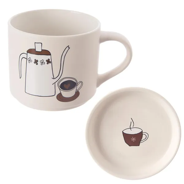 Porcelain mug + lid coffee 0,45 l O0494